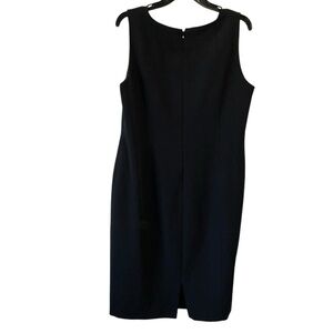 Kasper Black Sleeveless Sheath Dress Scoop Neck Midi